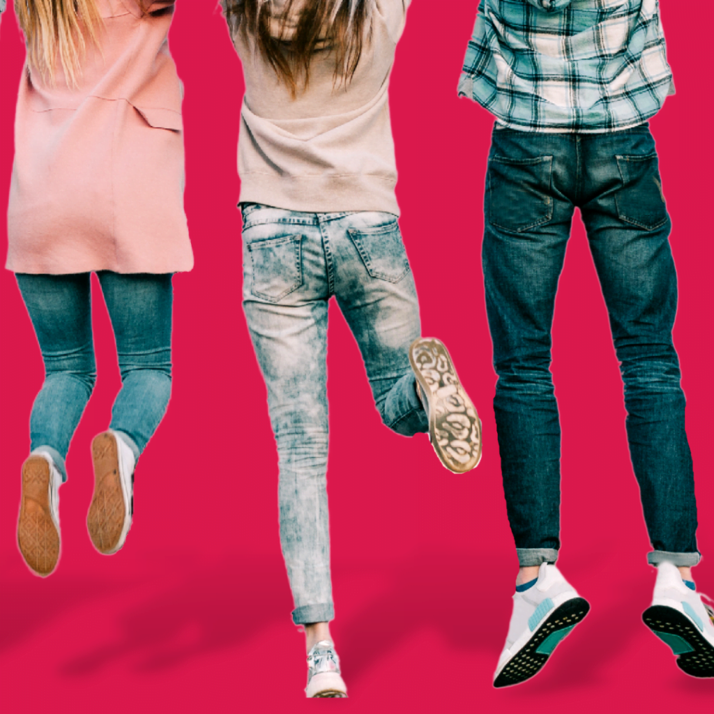 Inclusive school holiday program young people jumping in the air